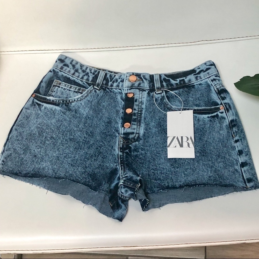 Zara Acid Wash Denim Shorts